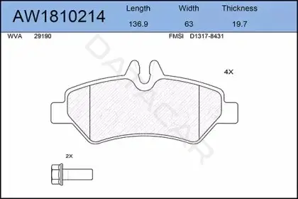 Тормозные колодки AYWIPARTS AW1810214