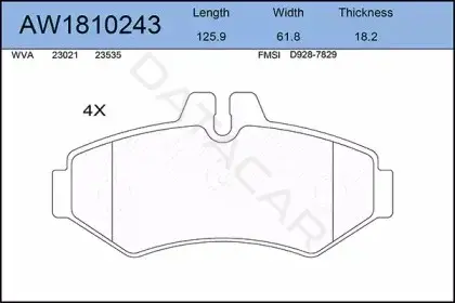 Тормозные колодки AYWIPARTS AW1810243
