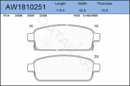 Тормозные колодки AYWIPARTS AW1810251