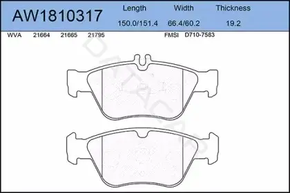 Тормозные колодки AYWIPARTS AW1810317