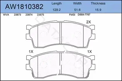Тормозные колодки AYWIPARTS AW1810382