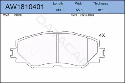 Тормозные колодки AYWIPARTS AW1810401