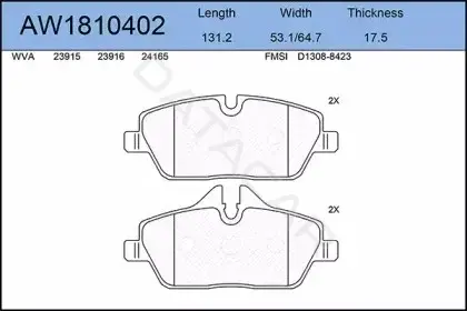 Тормозные колодки AYWIPARTS AW1810402