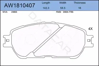 Тормозные колодки AYWIPARTS AW1810407