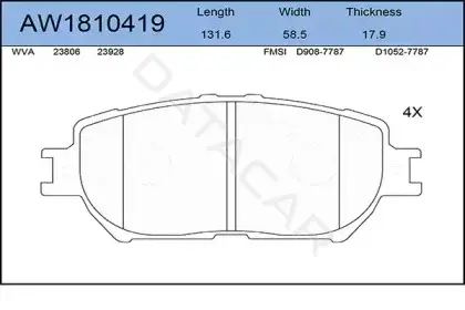 Тормозные колодки AYWIPARTS AW1810419