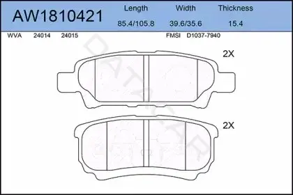 Тормозные колодки AYWIPARTS AW1810421