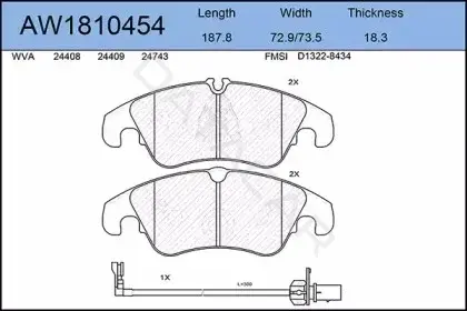 Тормозные колодки AYWIPARTS AW1810454