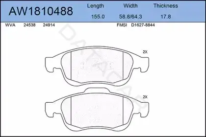 Тормозные колодки AYWIPARTS AW1810488