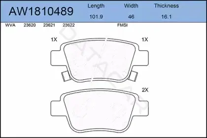 Тормозные колодки AYWIPARTS AW1810489