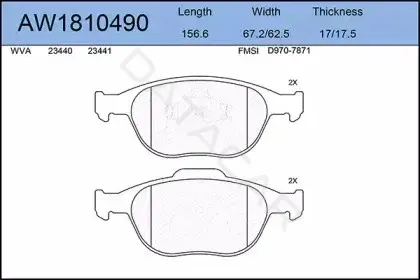 Тормозные колодки AYWIPARTS AW1810490