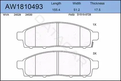 Тормозные колодки AYWIPARTS AW1810493