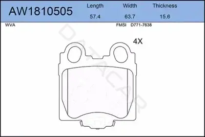 Тормозные колодки AYWIPARTS AW1810505