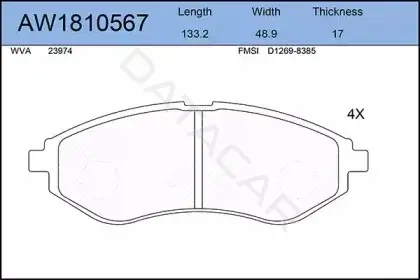 Тормозные колодки AYWIPARTS AW1810567