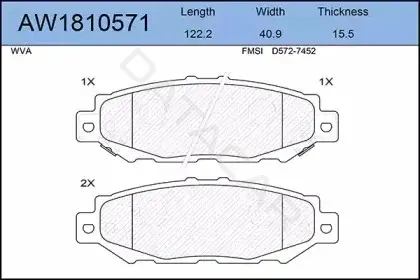 Тормозные колодки AYWIPARTS AW1810571