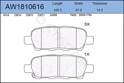 Тормозные колодки AYWIPARTS AW1810616