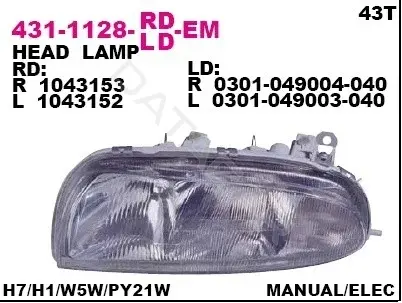Фары DEPO 431-1128R-LD-EM