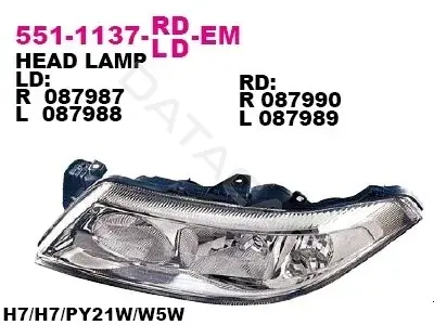 Фары DEPO 551-1137L-LD-EM