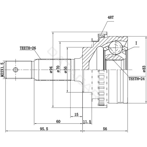 Шрус ZIKMAR Z87014R
