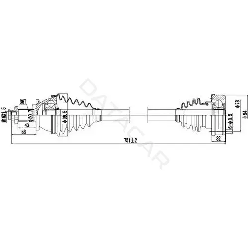 Приводной вал / Полуось ZIKMAR Z88021R