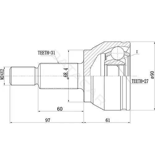 Шрус ZIKMAR Z88536R