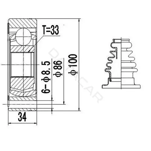 Шрус ZIKMAR Z88991R
