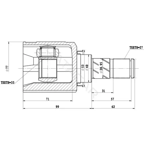 Шрус ZIKMAR Z87702R