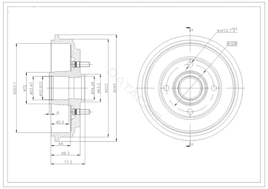 Тормозной барабан M-TEX MTBT1002