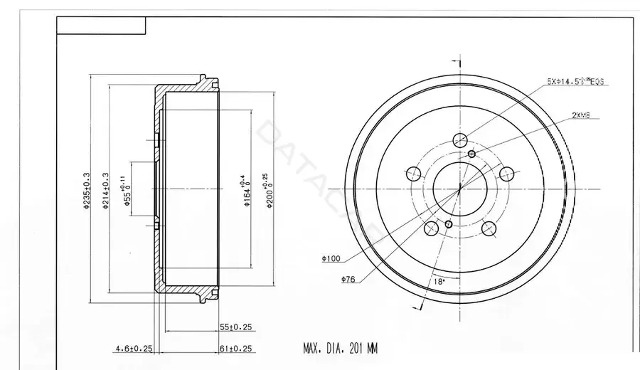 Тормозной барабан M-TEX MTBT1017