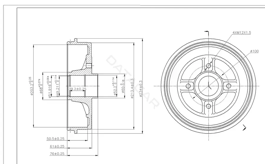 Тормозной барабан M-TEX MTBT1024