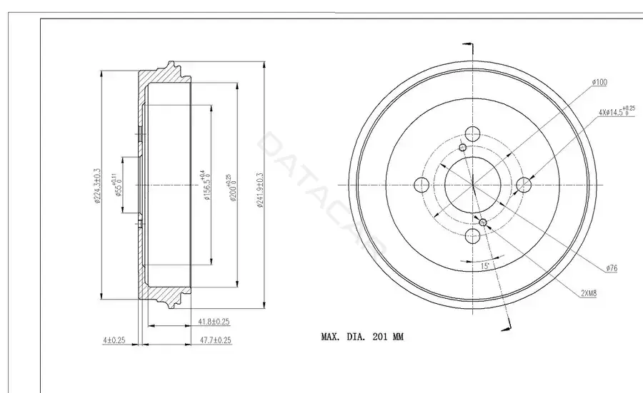 Тормозной барабан M-TEX MTBT1029