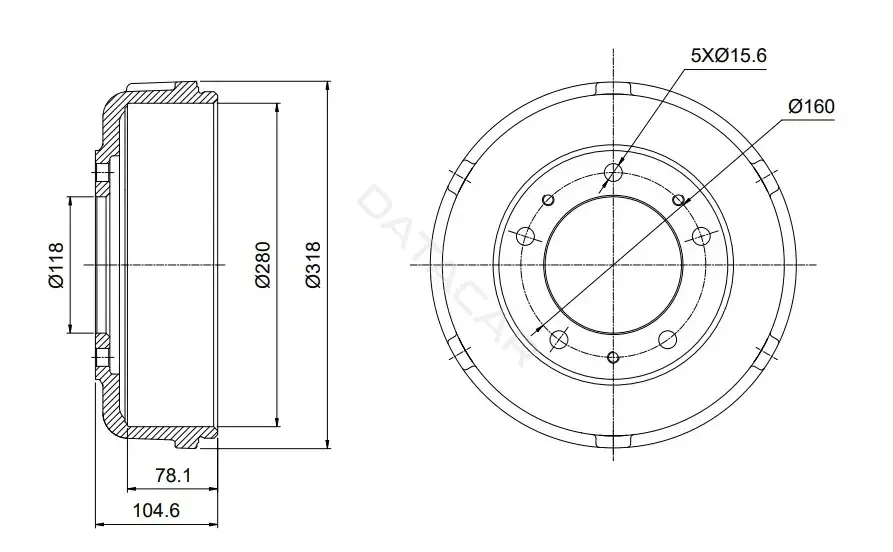 Тормозной барабан M-TEX MTBT1038