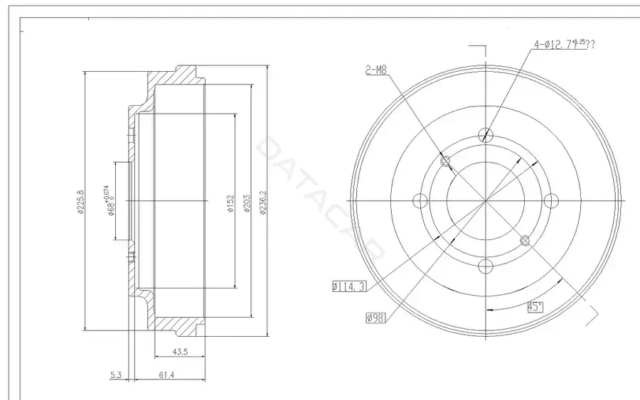 Тормозной барабан M-TEX MTBT1039