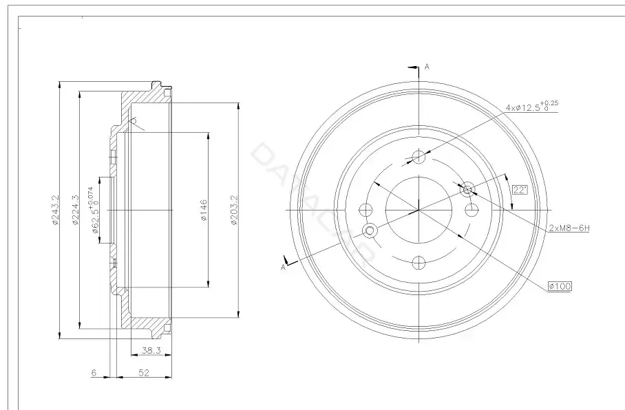Тормозной барабан M-TEX MTBT1045
