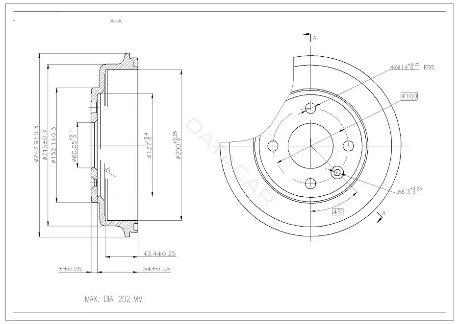 Тормозной барабан M-TEX MTBT1048
