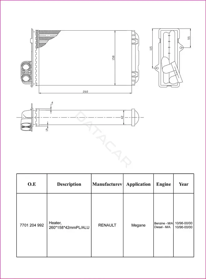 Радиатор печки M-TEX MTR53216