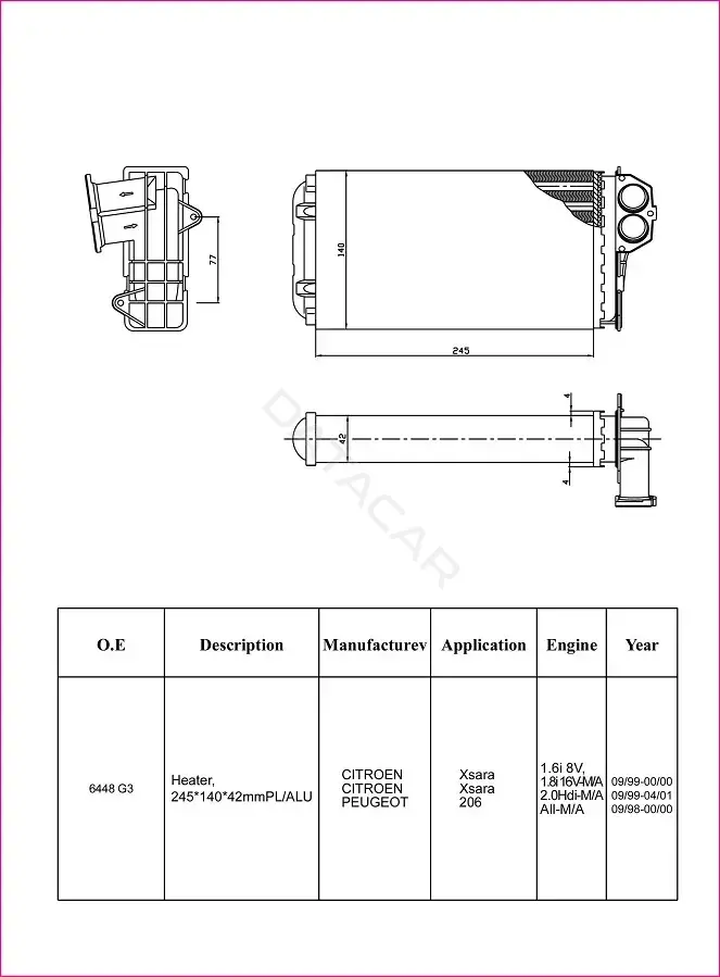 Радиатор печки M-TEX MTR53634