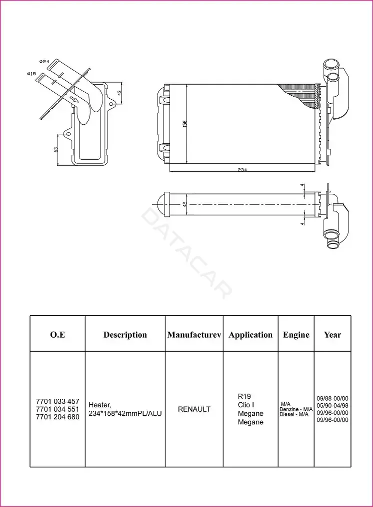Радиатор печки M-TEX MTR58836