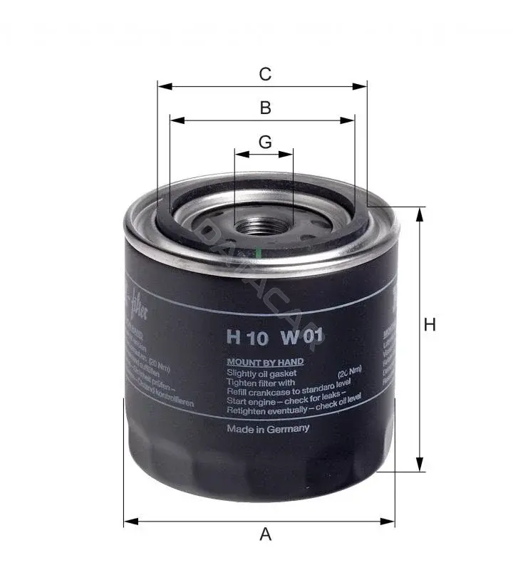 Масляный фильтр HENGST H10W01