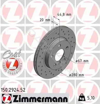 Тормозные диски ZIMMERMANN 150.2924.52