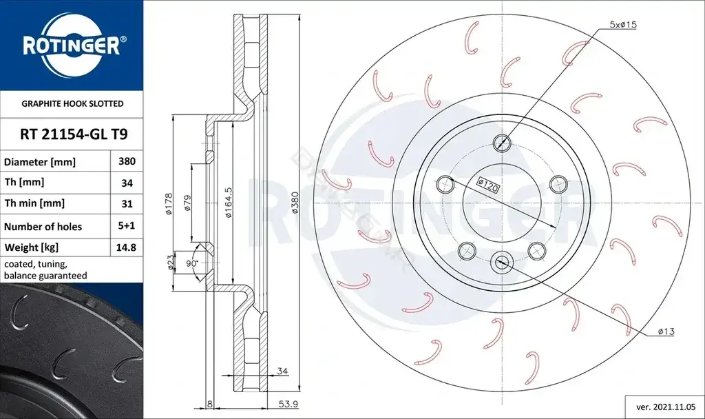 Тормозные диски ROTINGER RT21154-GLT9