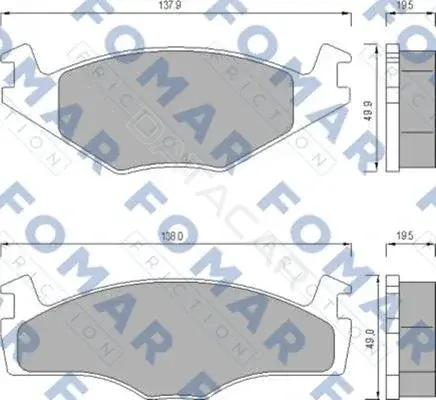 Тормозные колодки FOMAR 51436681