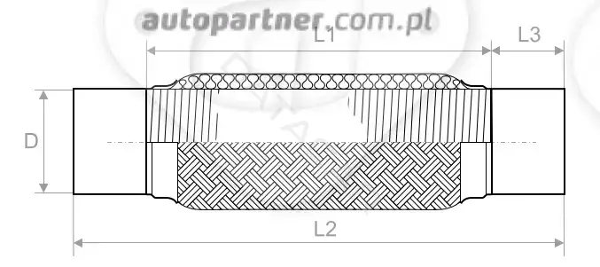 Гофра глушителя AUTOPARTNER 45x200VW70