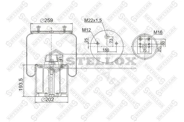 Пневмоподушка STELLOX 90-09413-SX