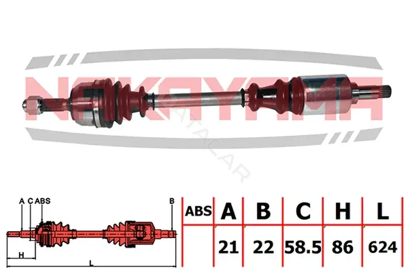 Приводной вал / Полуось NAKAYAMA ND984NY