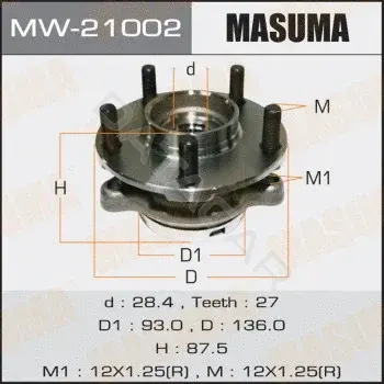 Подшипник ступицы MASUMA MW-21002