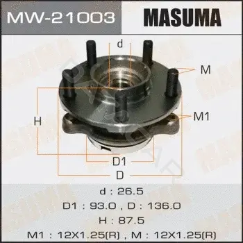 Подшипник ступицы MASUMA MW-21003