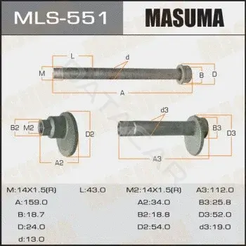 Болт подвески MASUMA MLS-551