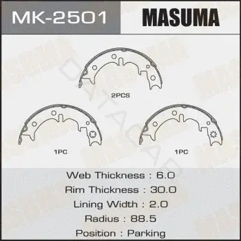 Барабанные колодки MASUMA MK-2501