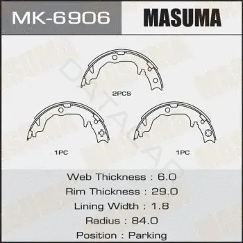 Барабанные колодки MASUMA MK-6906