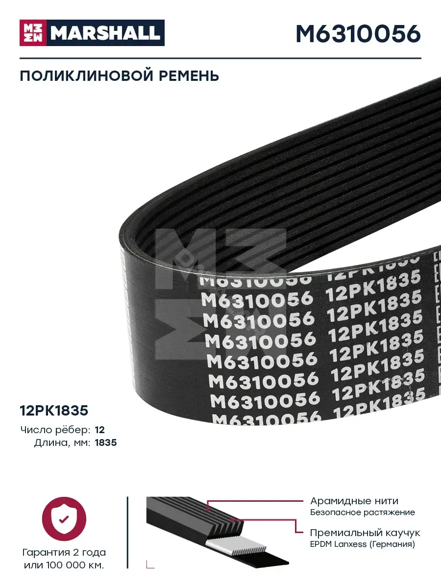 Ремень ручейковый MARSHALL M6310056